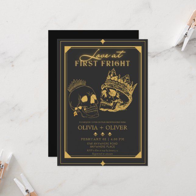 Invitación fiesta de parejas de Halloween (Anverso/Reverso In Situ)