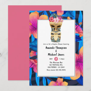 Invitación Fiesta de parejas de verano en la playa con Tiki L