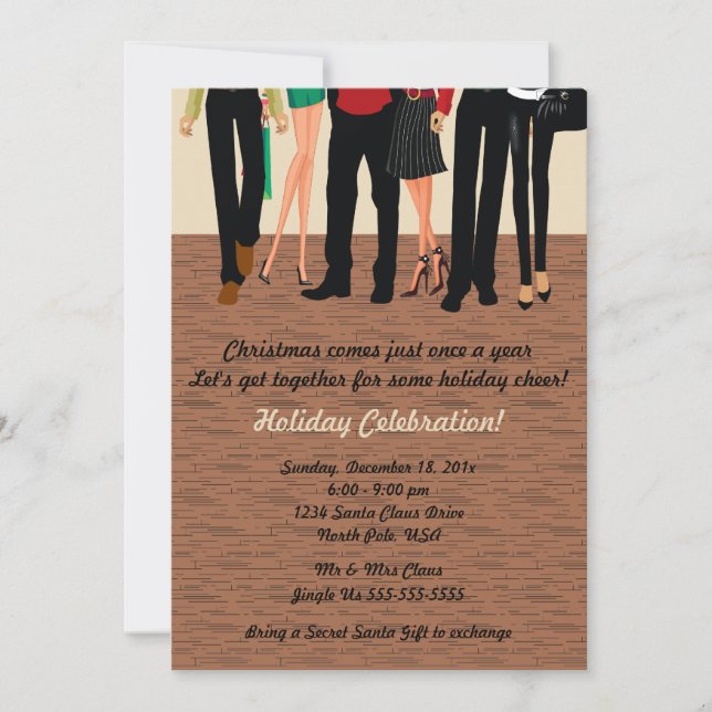 Invitación Fiesta de Parejas Jingle & Mingle (Anverso)