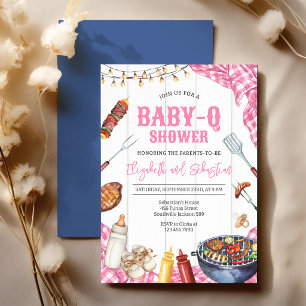 Invitación Fiesta de parrillada BABY-Q en el patio trasero Ba