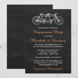 Invitación Fiesta De Participación En Bicicleta Tandem En Cha