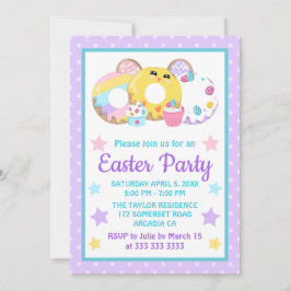 Invitación Fiesta de Pascua de Galletas y Tartas Lindas