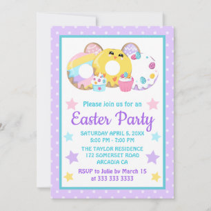 Invitación Fiesta de Pascua de Galletas y Tartas Lindas