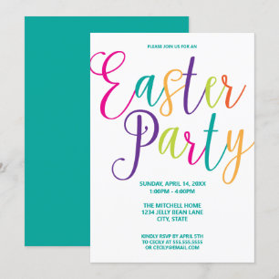 Invitación Fiesta de Pascua de Tipografía Colorida