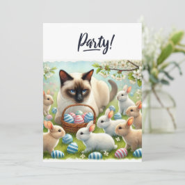 Invitación Fiesta de Pascua para Amantes de Gatos