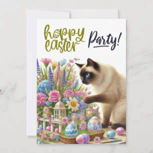 Invitación Fiesta de Pascua para Amantes de Gatos