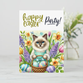 Invitación Fiesta de Pascua para los amantes del gato