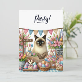 Invitación Fiesta de Pascua para los amantes del gato