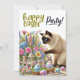 Invitación Fiesta de Pascua para los amantes del gato