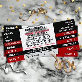 Invitación Fiesta de pases de concierto negro|rojo