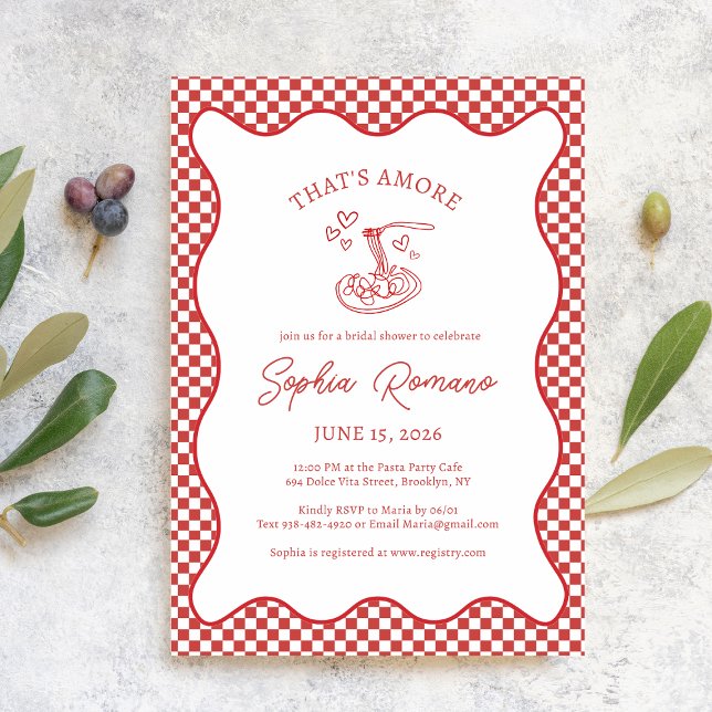 Invitación Fiesta de Pasta Italiana de Despedida de Soltera ' (Subido por el creador)