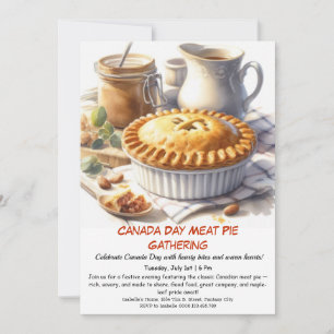 Invitación Fiesta de pastel de carne con encanto rústico Dí