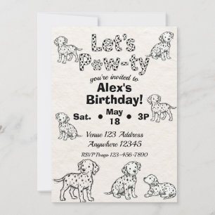 Invitación Fiesta de Pata de Dálmata Cumpleaños Ilustrado en