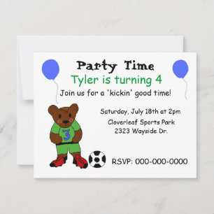 Invitación Fiesta de Patea la Pelota de Fútbol