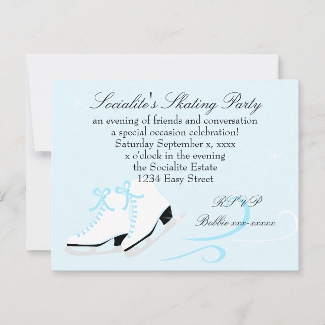 Invitación Fiesta de patinaje (Anverso)