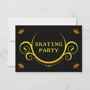 Invitación fiesta de patinaje elegante