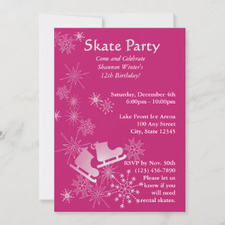 Invitación Fiesta de patinaje sobre hielo