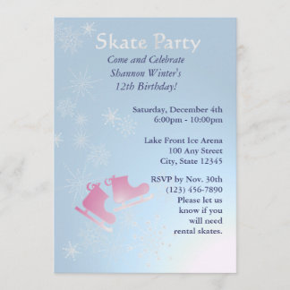 Invitación Fiesta de patinaje sobre hielo