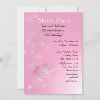 Invitación Fiesta de patinaje sobre hielo