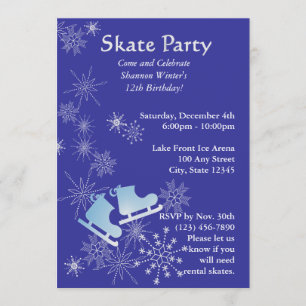 Invitación Fiesta de patinaje sobre hielo