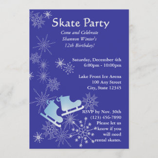 Invitación Fiesta de patinaje sobre hielo