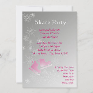 Invitación Fiesta de patinaje sobre hielo