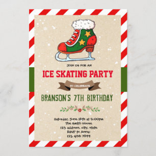 Invitación Fiesta de patinaje sobre hielo Navidades Invitació