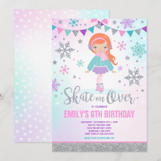Invitación Fiesta de patinaje sobre hielo Silver