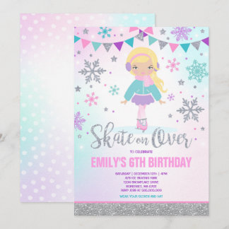 Invitación Fiesta de patinaje sobre hielo Silver