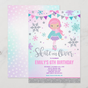 Invitación Fiesta de patinaje sobre hielo Silver