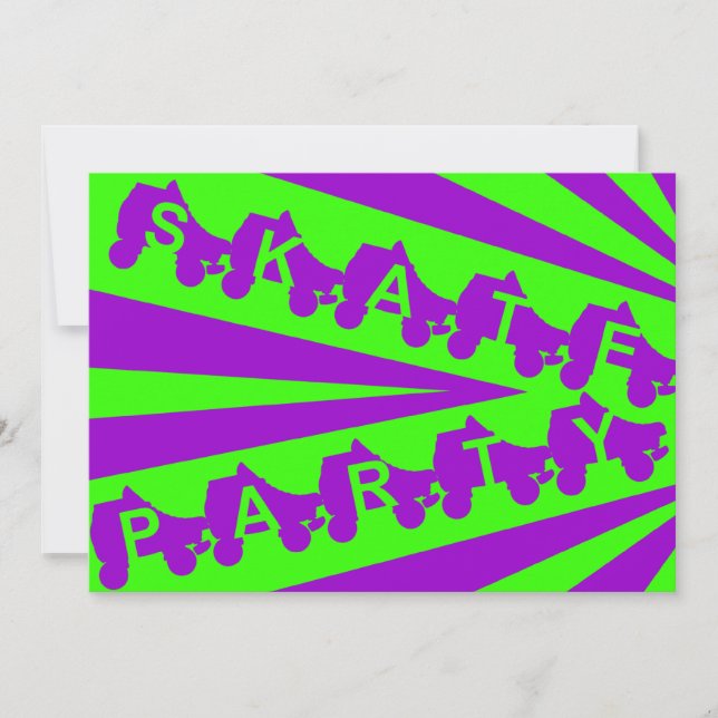 Invitación fiesta de patines : retro 80 (Anverso)