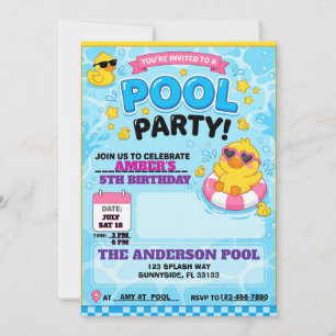Invitación Fiesta de patos en la piscina