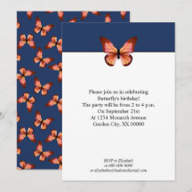 Fiesta de patrón negro rosado Naranja de mariposas