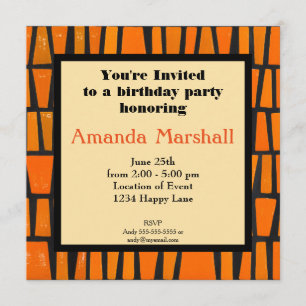 Invitación Fiesta de patrón tribal africano