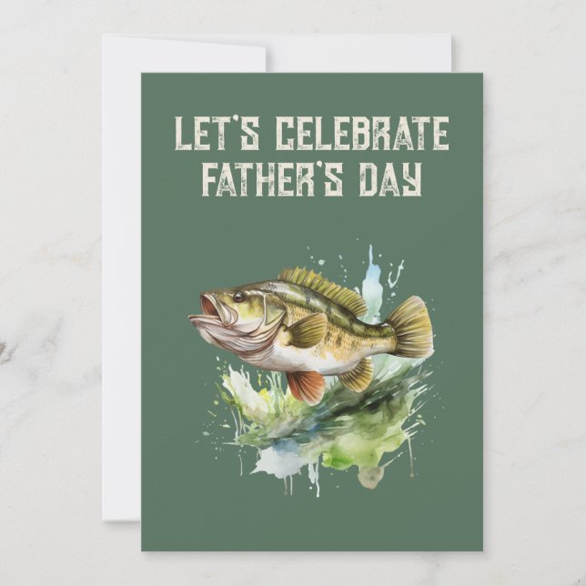 Invitación Fiesta de peces del Día del Padre Feliz (Anverso)