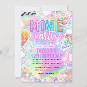 Invitación Fiesta de películas del partido de cumpleaños Past