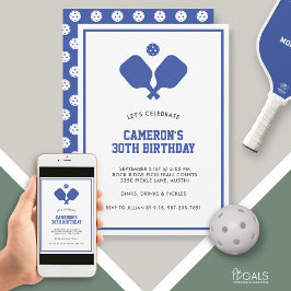 Invitación Fiesta de pelota de pádel Personalizado blanco azu