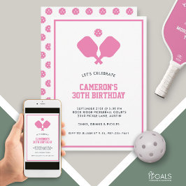 Invitación Fiesta de pelota de pádel Personalizado blanco ros