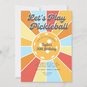 Invitación Fiesta de pelota Guay Retro Sunburst Stripes