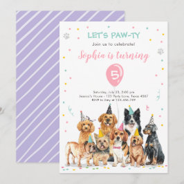 Invitación Fiesta de Perro  Chica de Pato