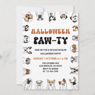 Invitación Fiesta de perros de Halloween invita a desfile de 