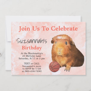 Invitación Fiesta de Personalizado de baloncesto de Cerdo de 