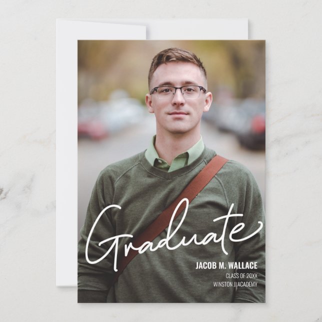 Invitación Fiesta de Personalizado de fotografía de graduado  (Anverso)