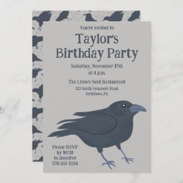 Invitación Fiesta de Personalizado gris claro de pene negro