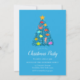 Invitación Fiesta de pescado tropical de coral submarino de n