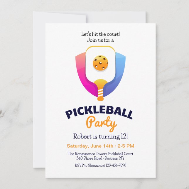 Invitación Fiesta de Pickleball (Anverso)