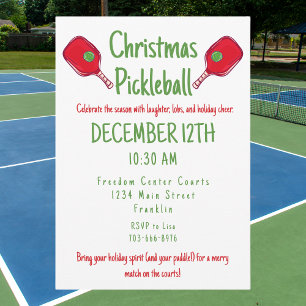 Invitación Fiesta de Pickleball de Navidad Fiesta Navideña