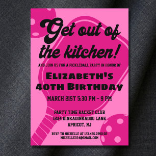Invitación Fiesta de Pickleball Rosa Palas de Deportes Cumple