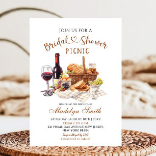 Invitación Fiesta de picnic de despedida de soltera en tonos 
