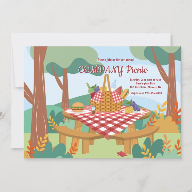 Invitación Fiesta de Picnic de la Empresa (Anverso)